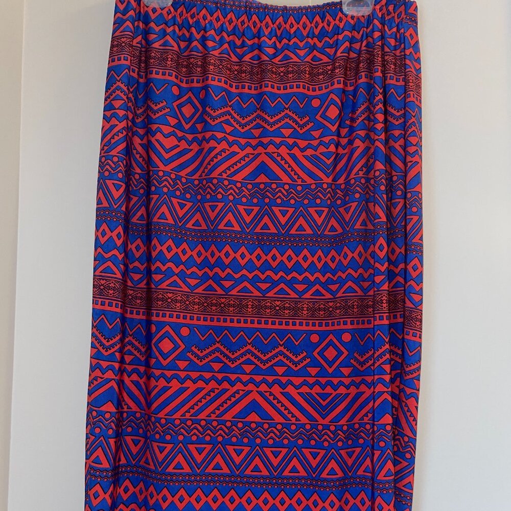Geo Print Plus Size Skirt